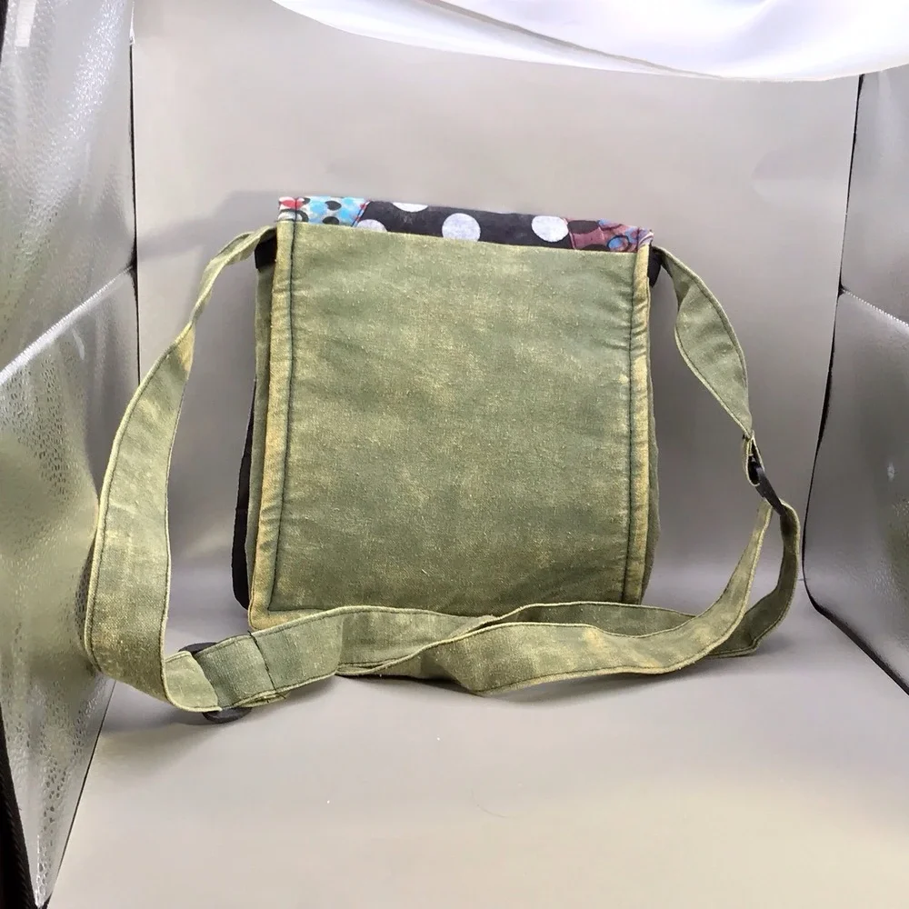 Rising‎ International Multicolored Patchwork Owl Crossbody Bag Purse Adj Strap